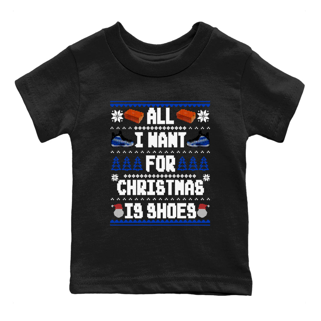 All I Want For Christmas Is Shoes snkmatch Tees Kids - Air Foamposite One Royal