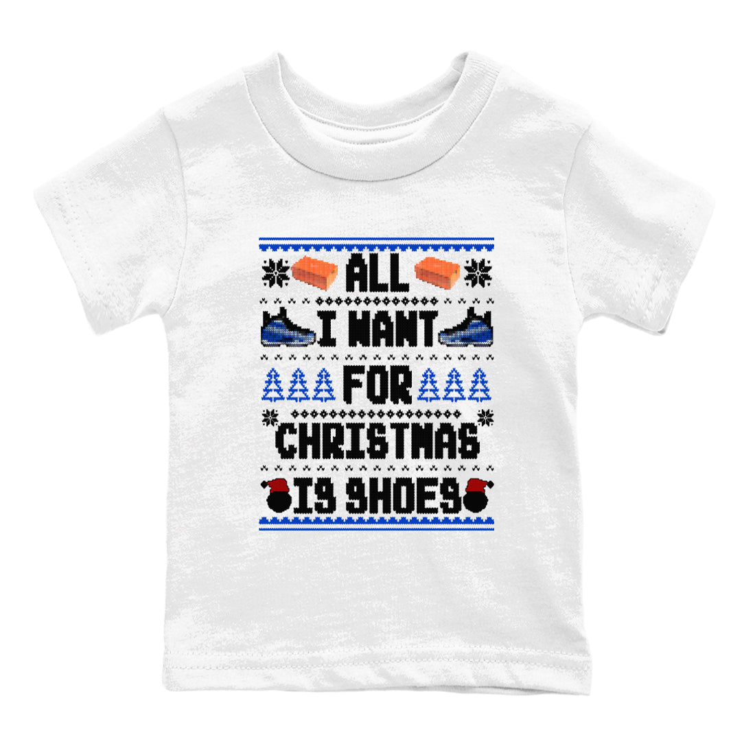 All I Want For Christmas Is Shoes snkmatch Tees Kids - Air Foamposite One Royal