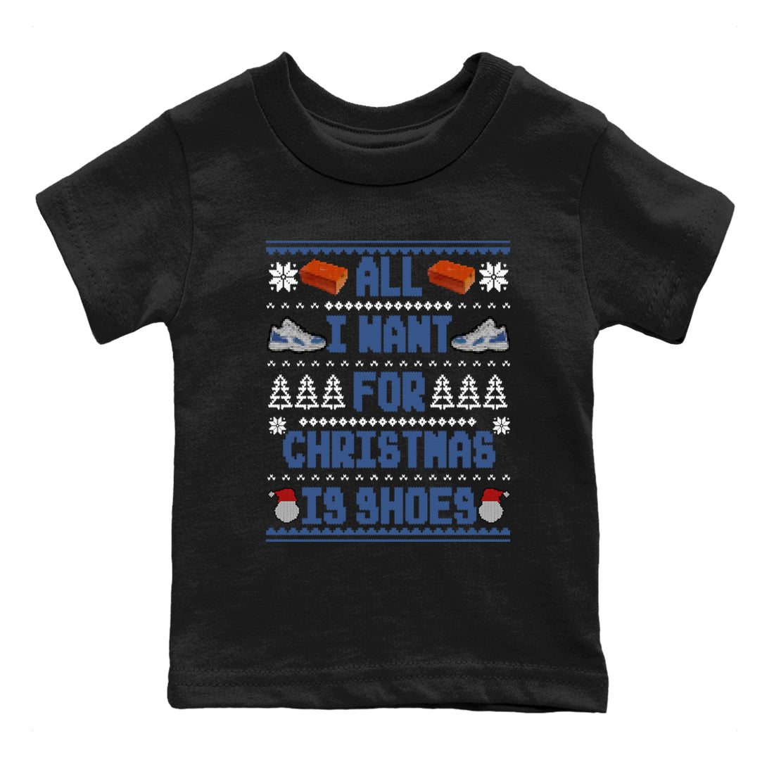All I Want For Christmas Is Shoes snkmatch Tees Kids - Air Jordan 11 Diffused Blue