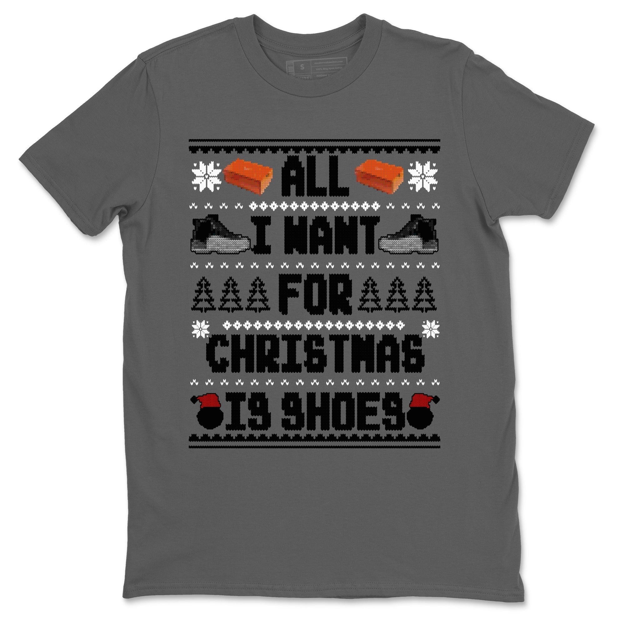 All I Want For Christmas Is Shoes snkmatch Tees - Air Jordan 12 Black Wolf Grey