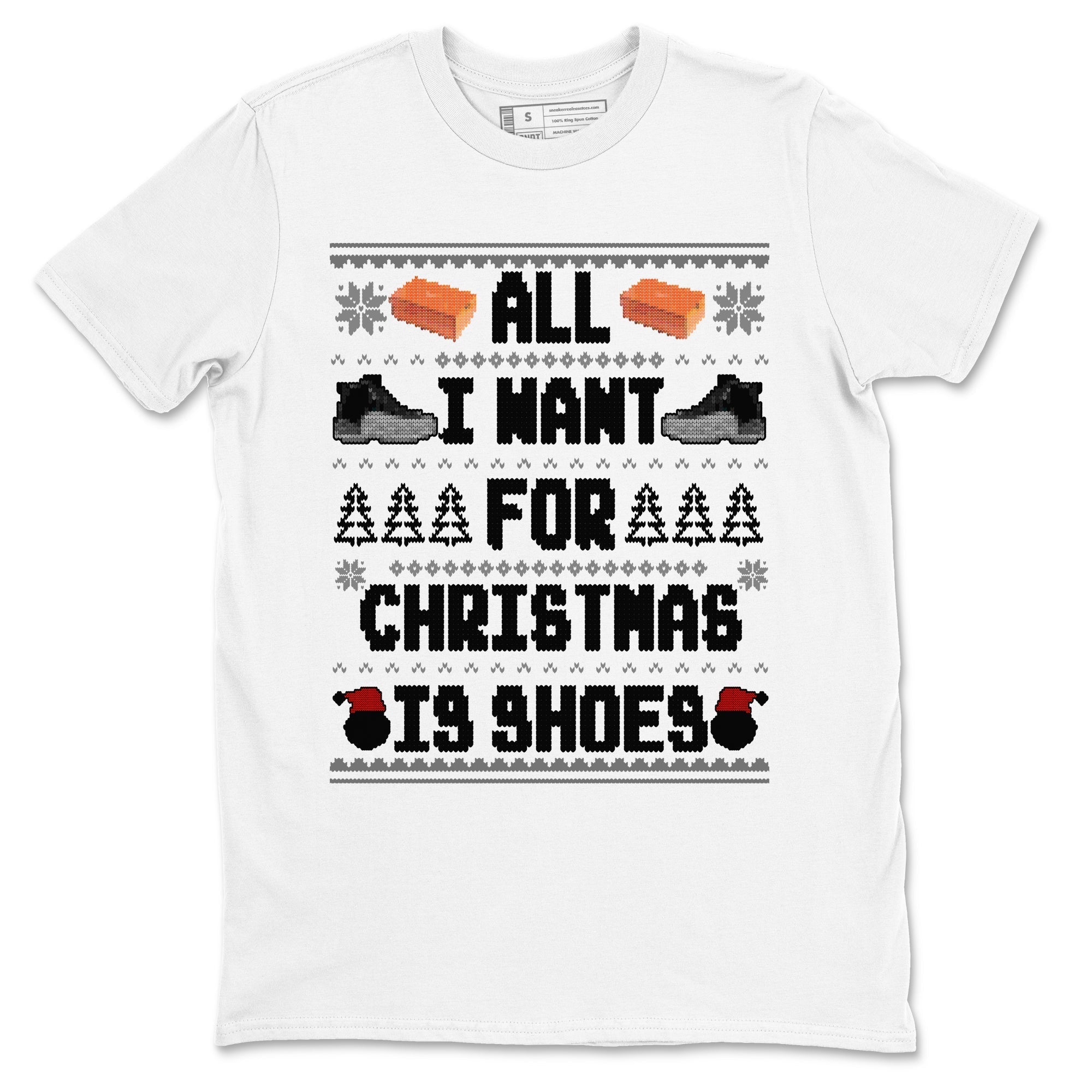 All I Want For Christmas Is Shoes snkmatch Tees - Air Jordan 12 Black Wolf Grey