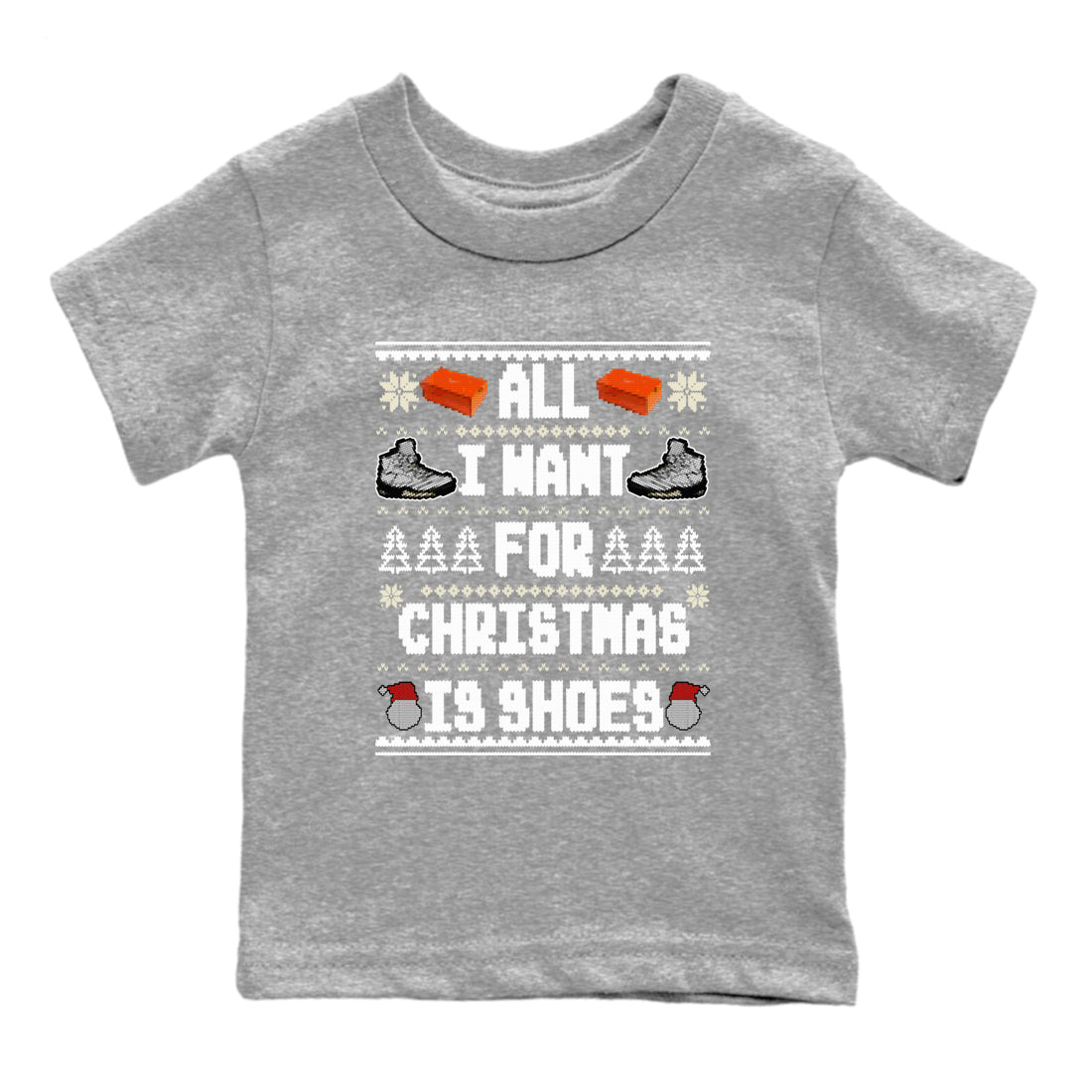 All I Want For Christmas Is Shoes snkmatch Tees Kids - Air Jordan 5 White Black