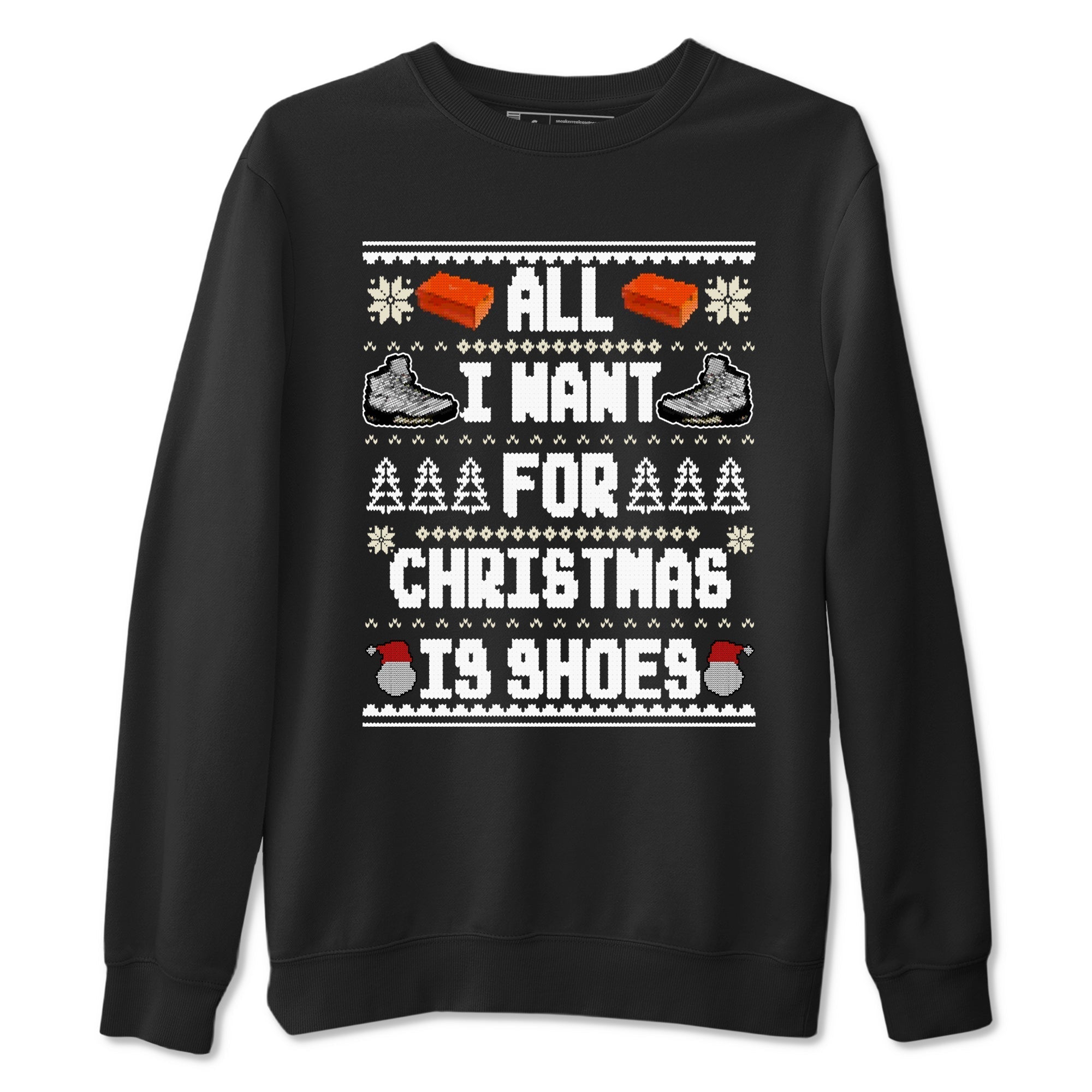 All I Want For Christmas Is Shoes snkmatch Tees - Air Jordan 5 White Black