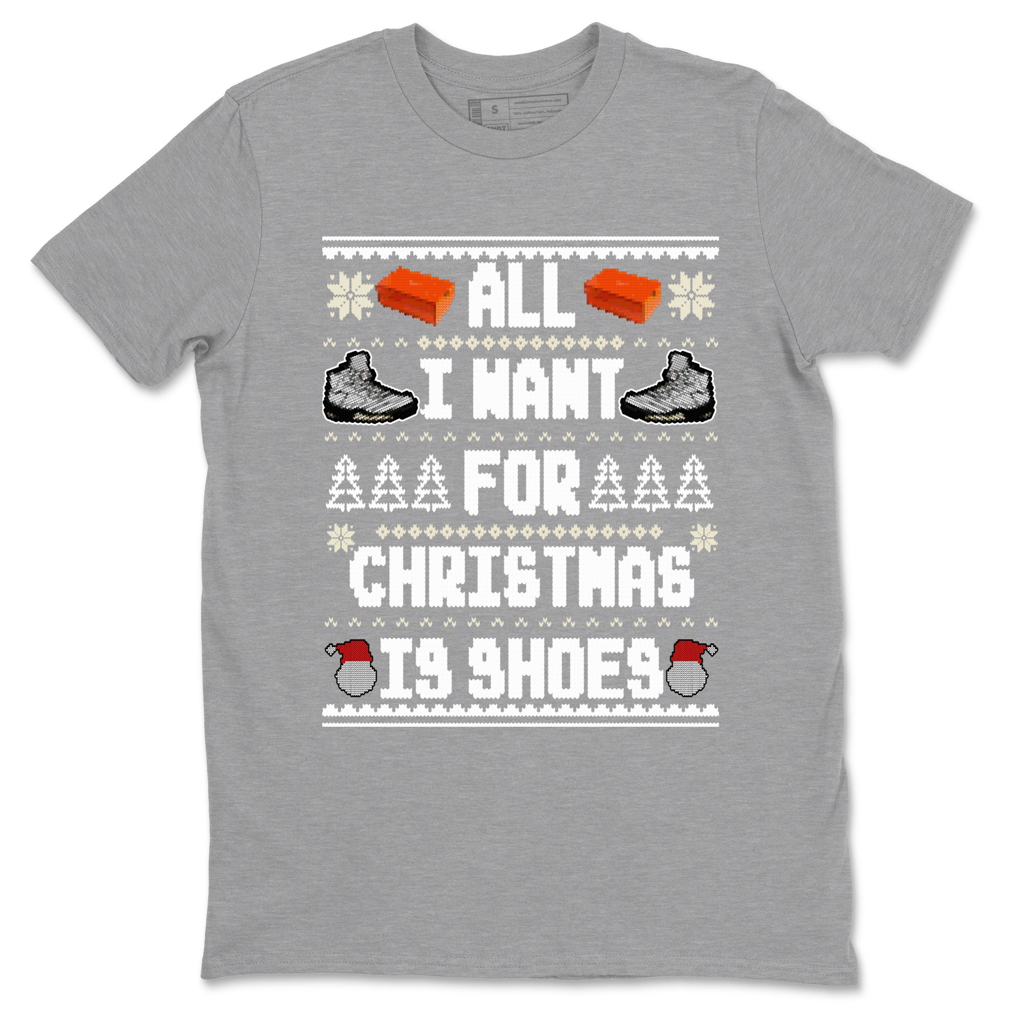 All I Want For Christmas Is Shoes snkmatch Tees - Air Jordan 5 White Black