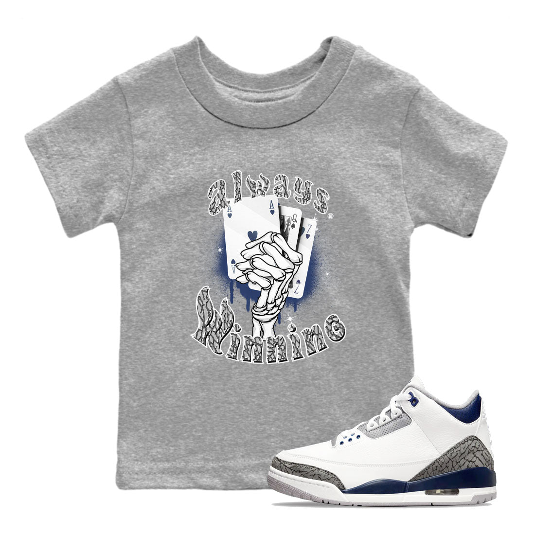 Always Winning snkmatch Tees Kids - Air Jordan 3 Midnight Navy 2023