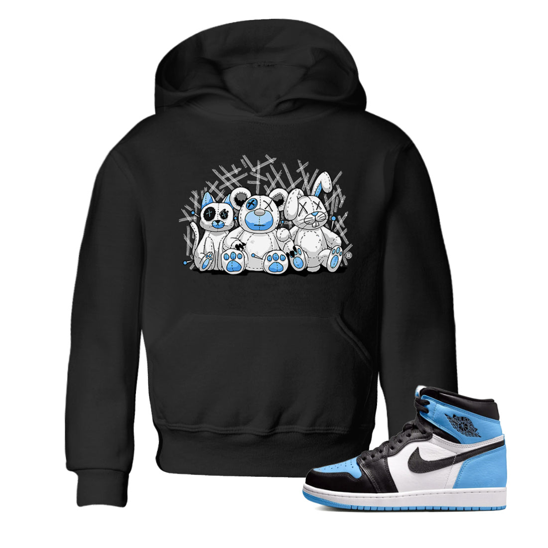 Animal Homies Kids Tops - Air Jordan 1 UNC Toe
