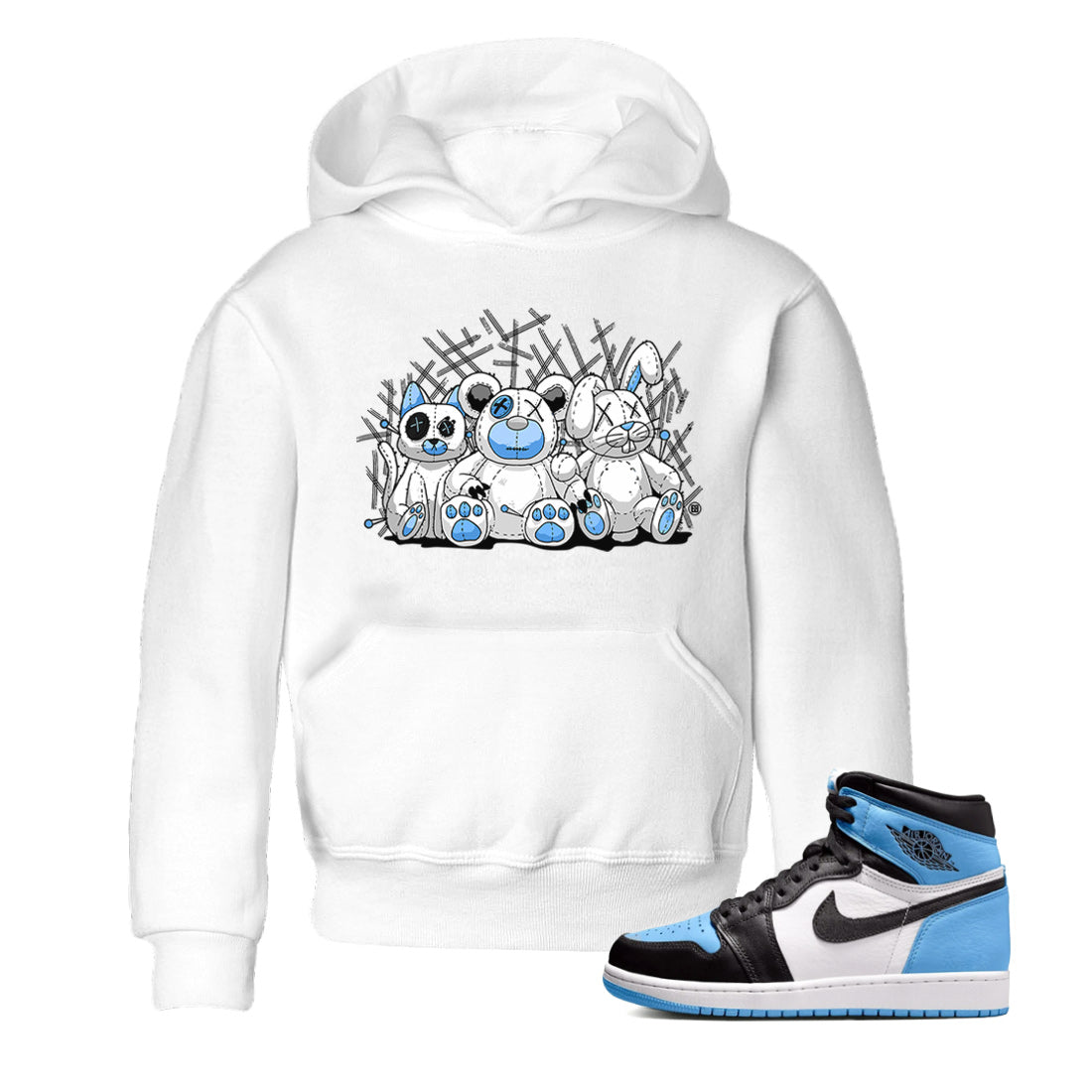 Animal Homies Kids Tops - Air Jordan 1 UNC Toe
