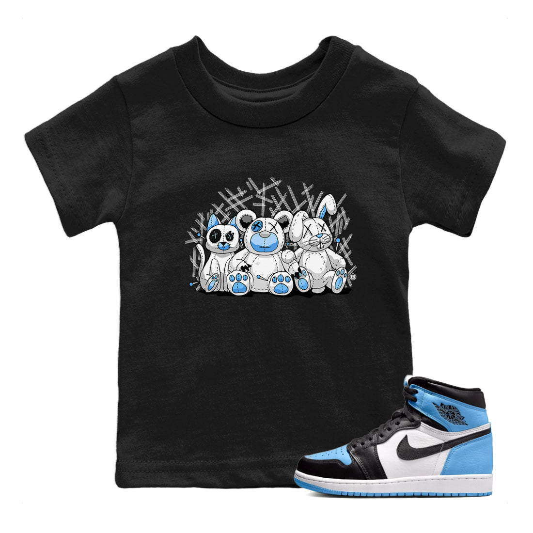 Animal Homies Kids Tops - Air Jordan 1 UNC Toe
