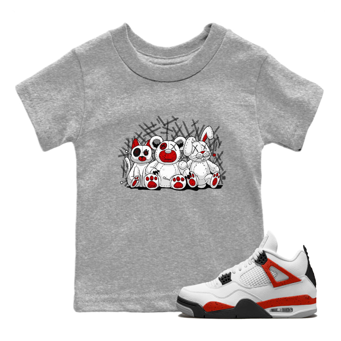 Animal Homies Kids Tops - Air Jordan 4 Red Cement