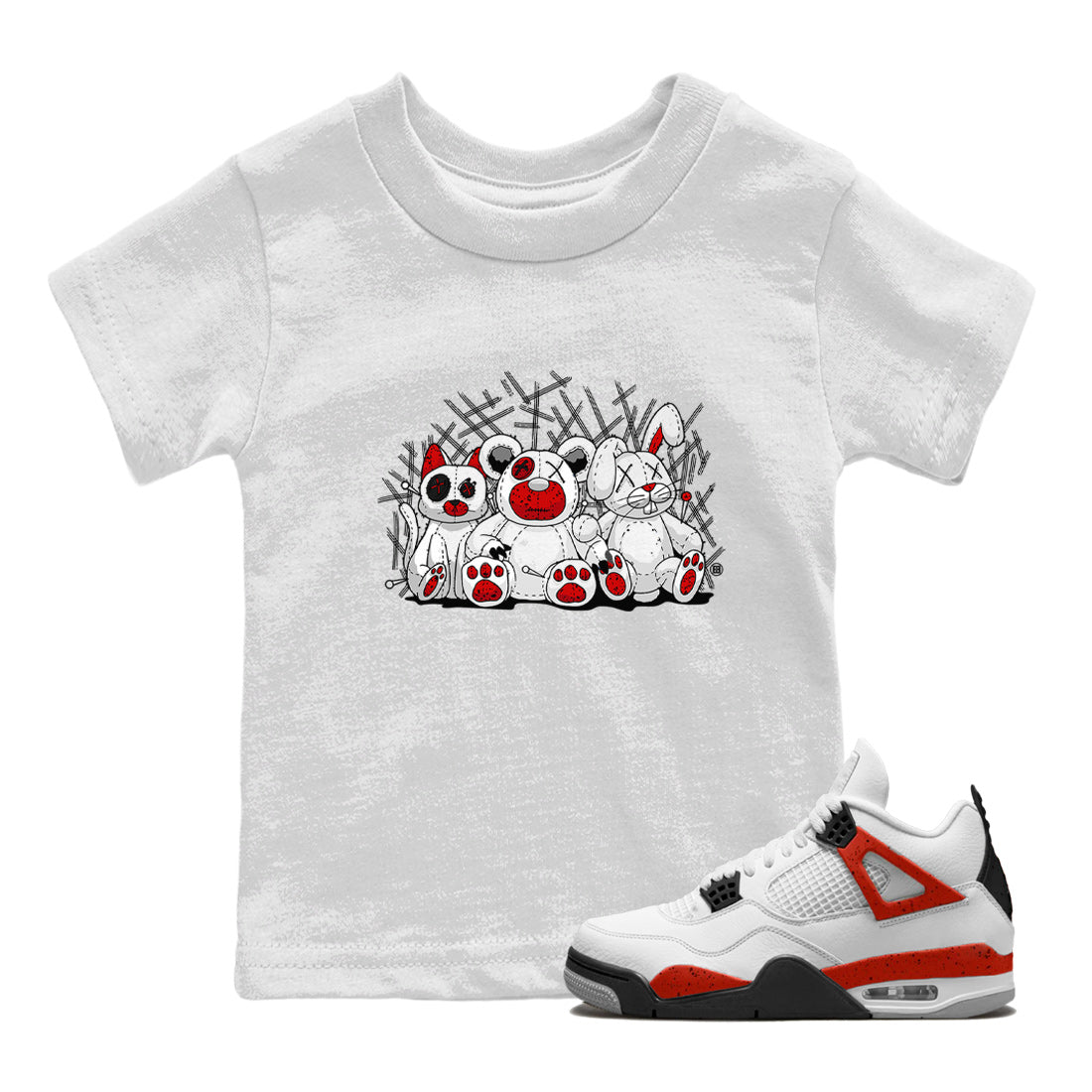 Animal Homies Kids Tops - Air Jordan 4 Red Cement