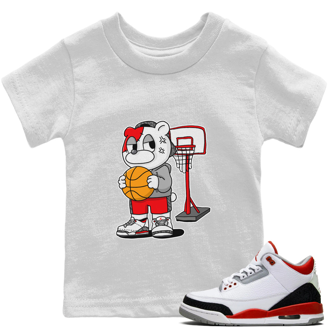 Annoyed Bear Kids Tops - Air Jordan 3 Fire Red