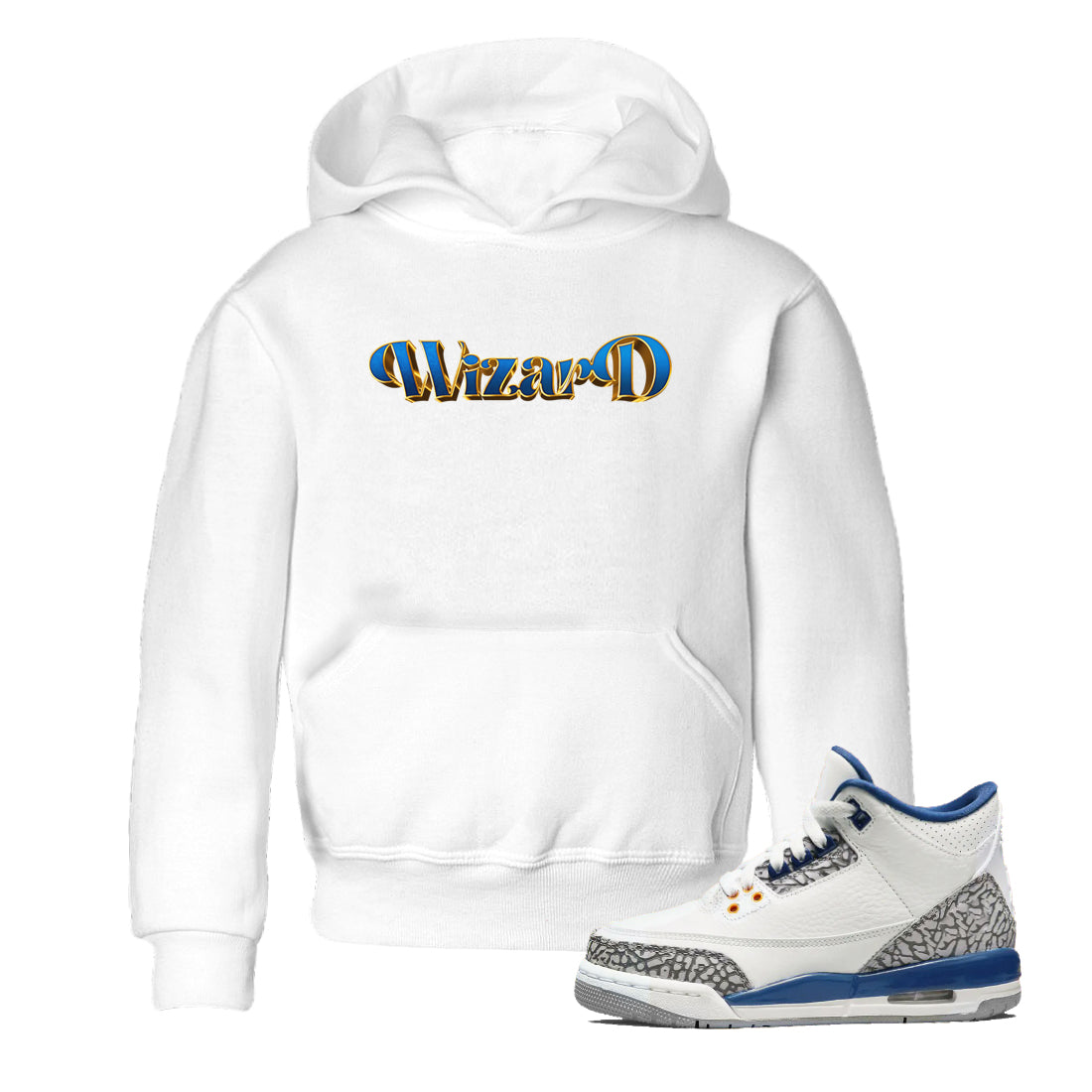 Antique Typo Kids Tops - Air Jordan 3 Wizards