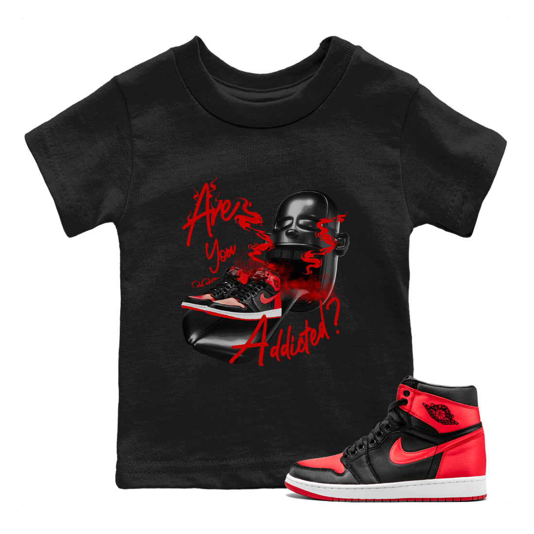 Are You Addicted Kids Tops - Air Jordan 1 Satin Bred