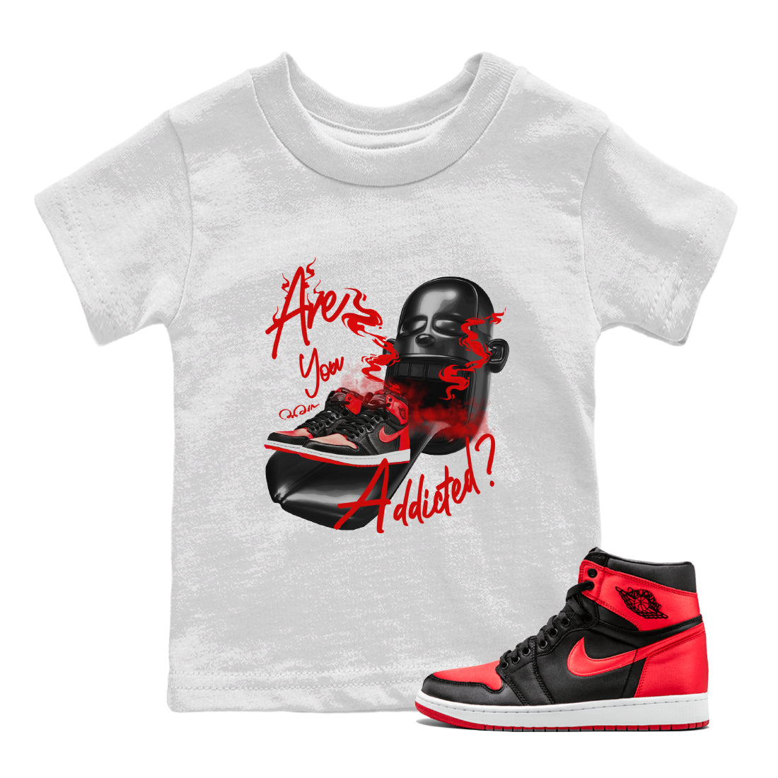 Are You Addicted Kids Tops - Air Jordan 1 Satin Bred
