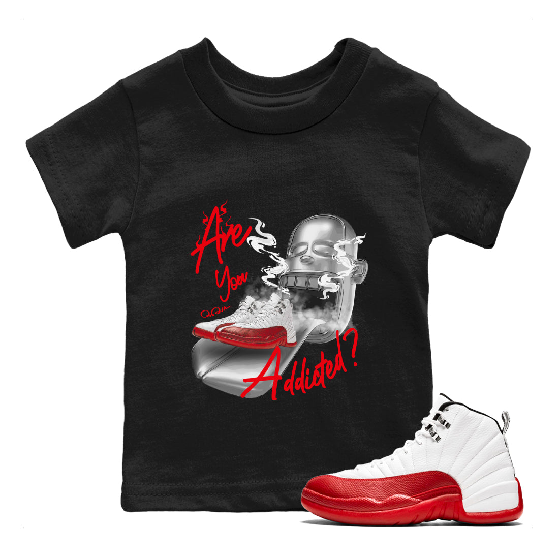 Are You Addicted Kids Tops - Air Jordan 12 Cherry