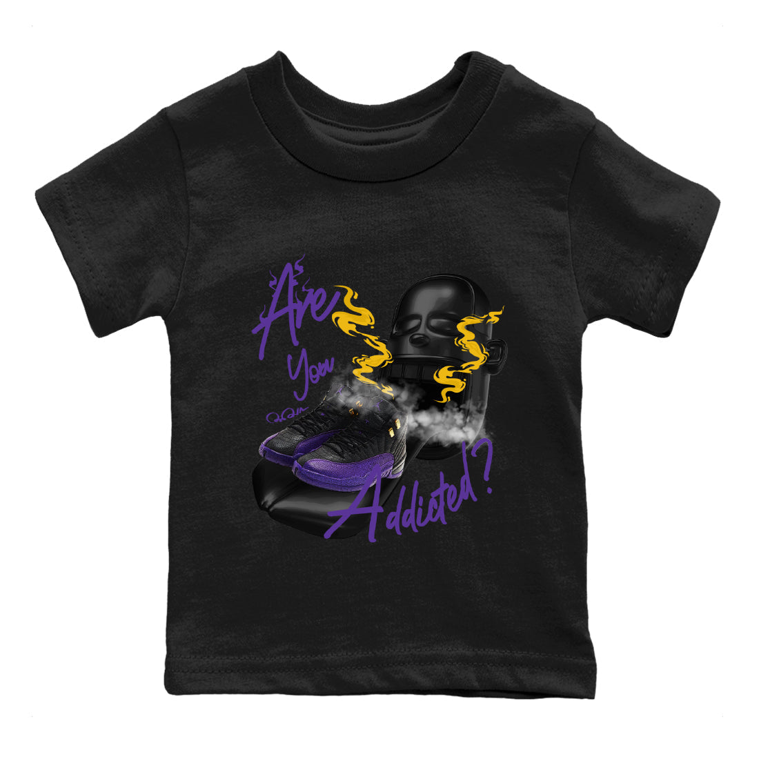Are You Addicted Kids Tops - Air Jordan 12 Field Purple