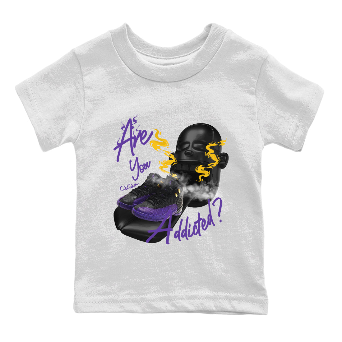 Are You Addicted Kids Tops - Air Jordan 12 Field Purple