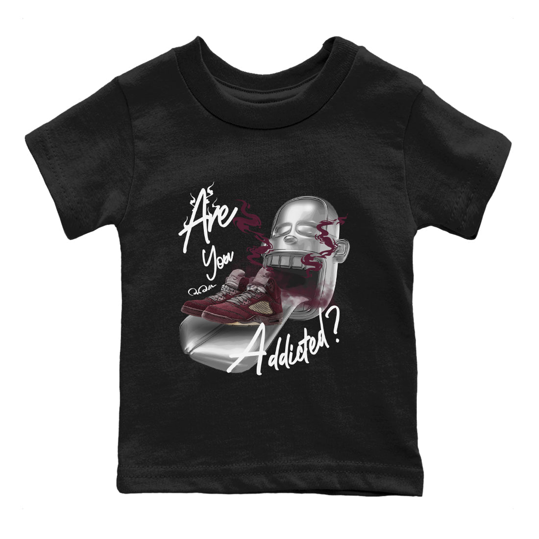 Are You Addicted Kids Tops - Air Jordan 5 Burgundy