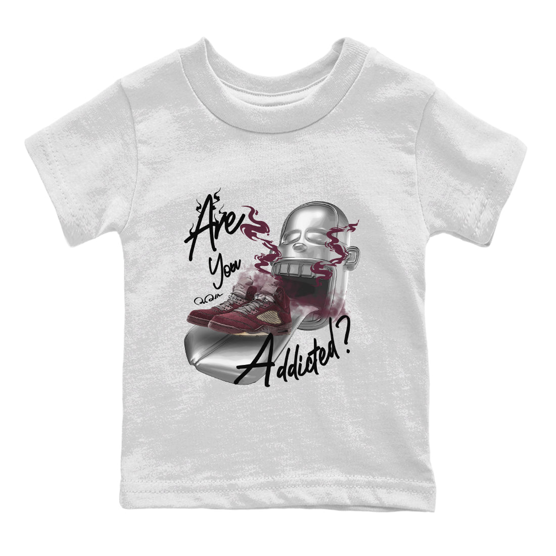 Are You Addicted Kids Tops - Air Jordan 5 Burgundy