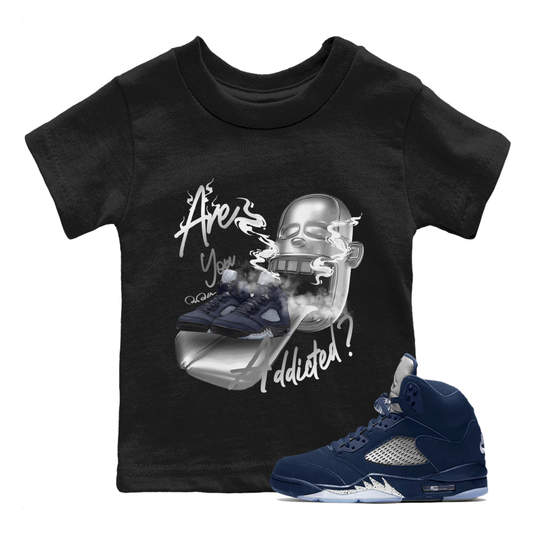 Are You Addicted Kids Tops - Air Jordan 5 Georgetown