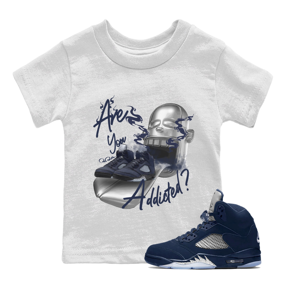Are You Addicted Kids Tops - Air Jordan 5 Georgetown