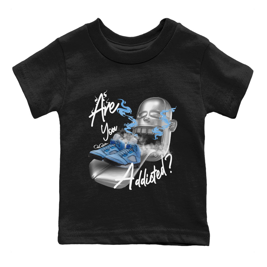 Are You Addicted Kids Tops - Air Jordan 5 UNC