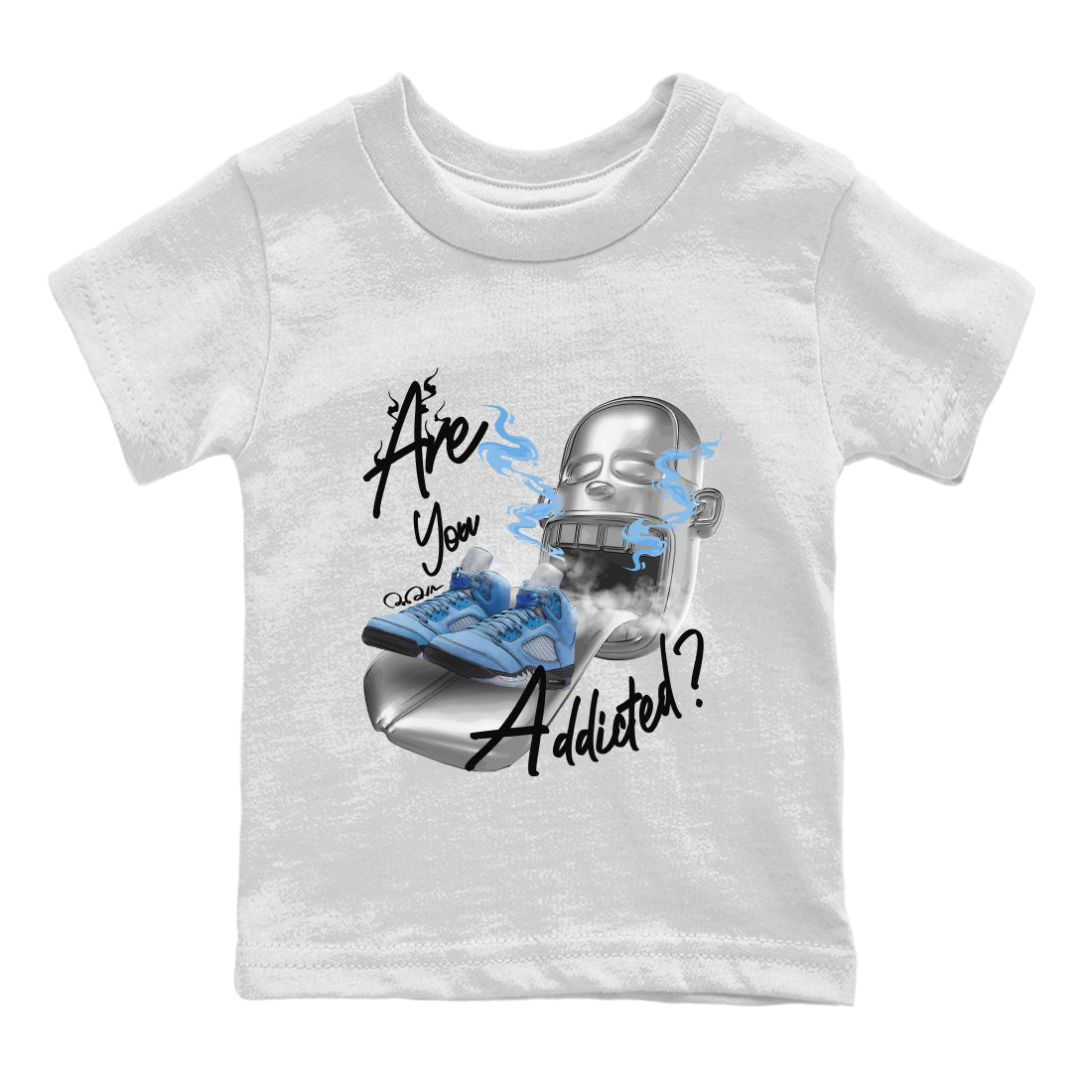 Are You Addicted Kids Tops - Air Jordan 5 UNC