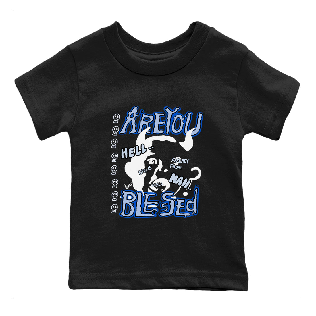 Are You Blessed snkmatch Tees Kids - Air Jordan 11 Black and Varsity Royal