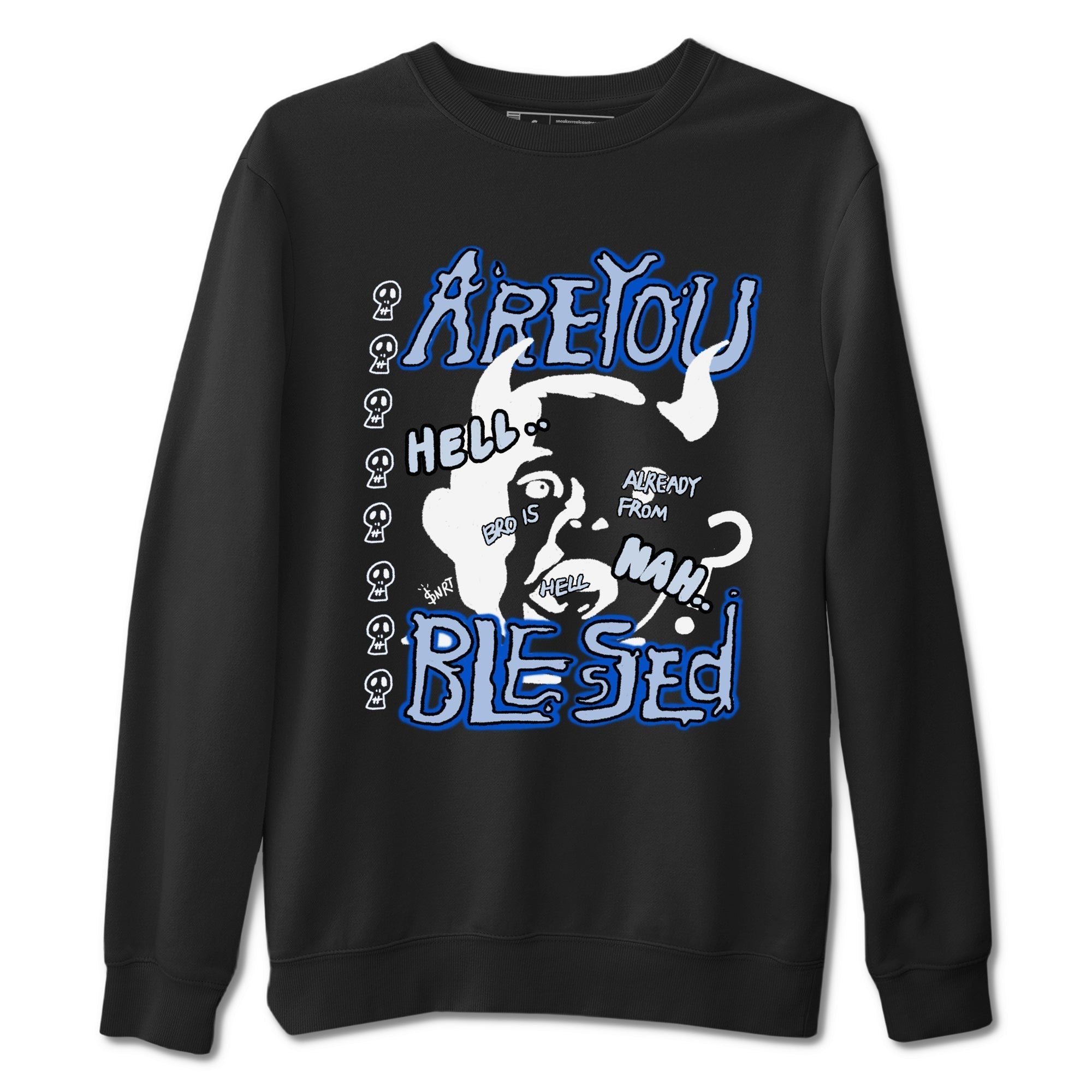 Are You Blessed snkmatch Tees - Air Jordan 11 Black and Varsity Royal