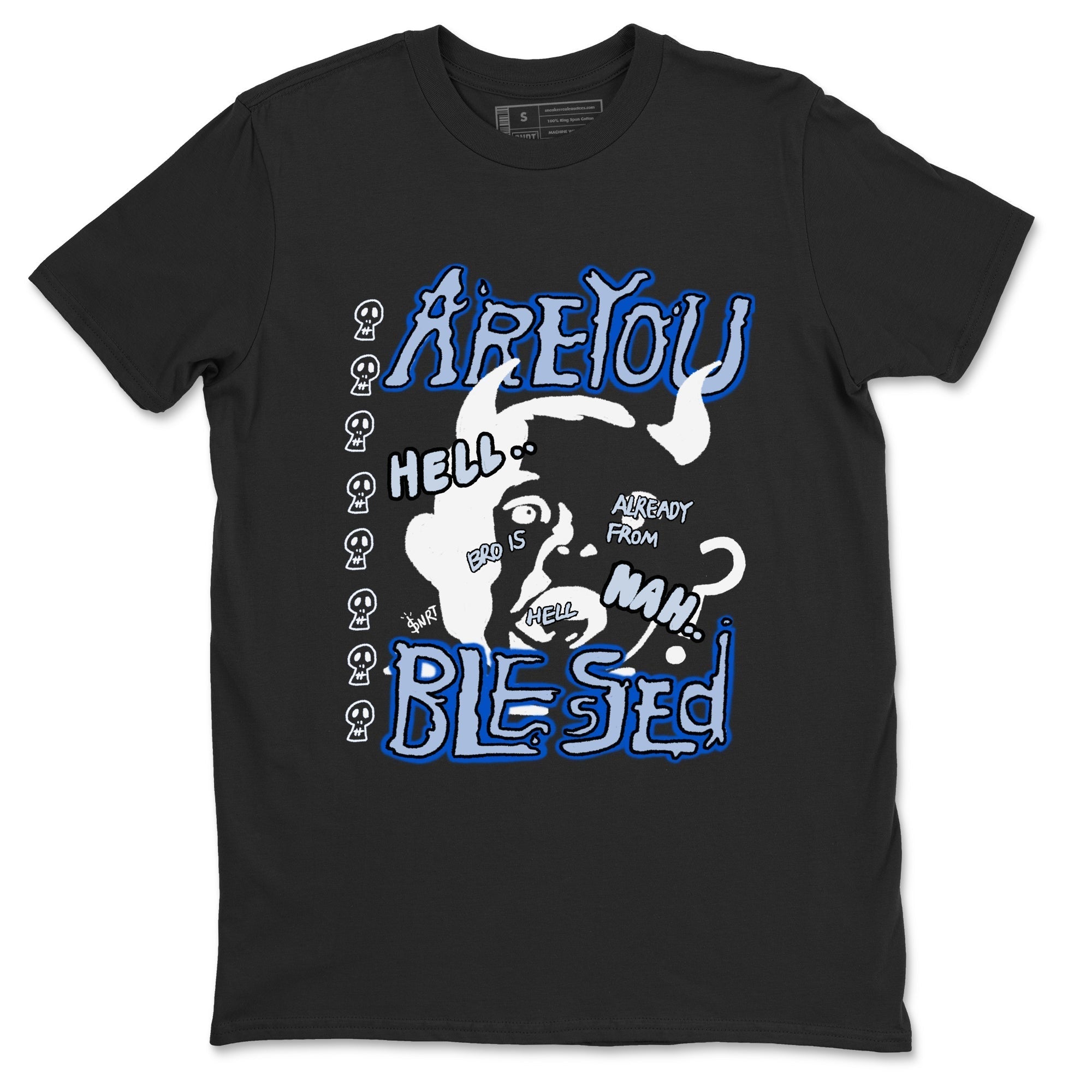 Are You Blessed snkmatch Tees - Air Jordan 11 Black and Varsity Royal