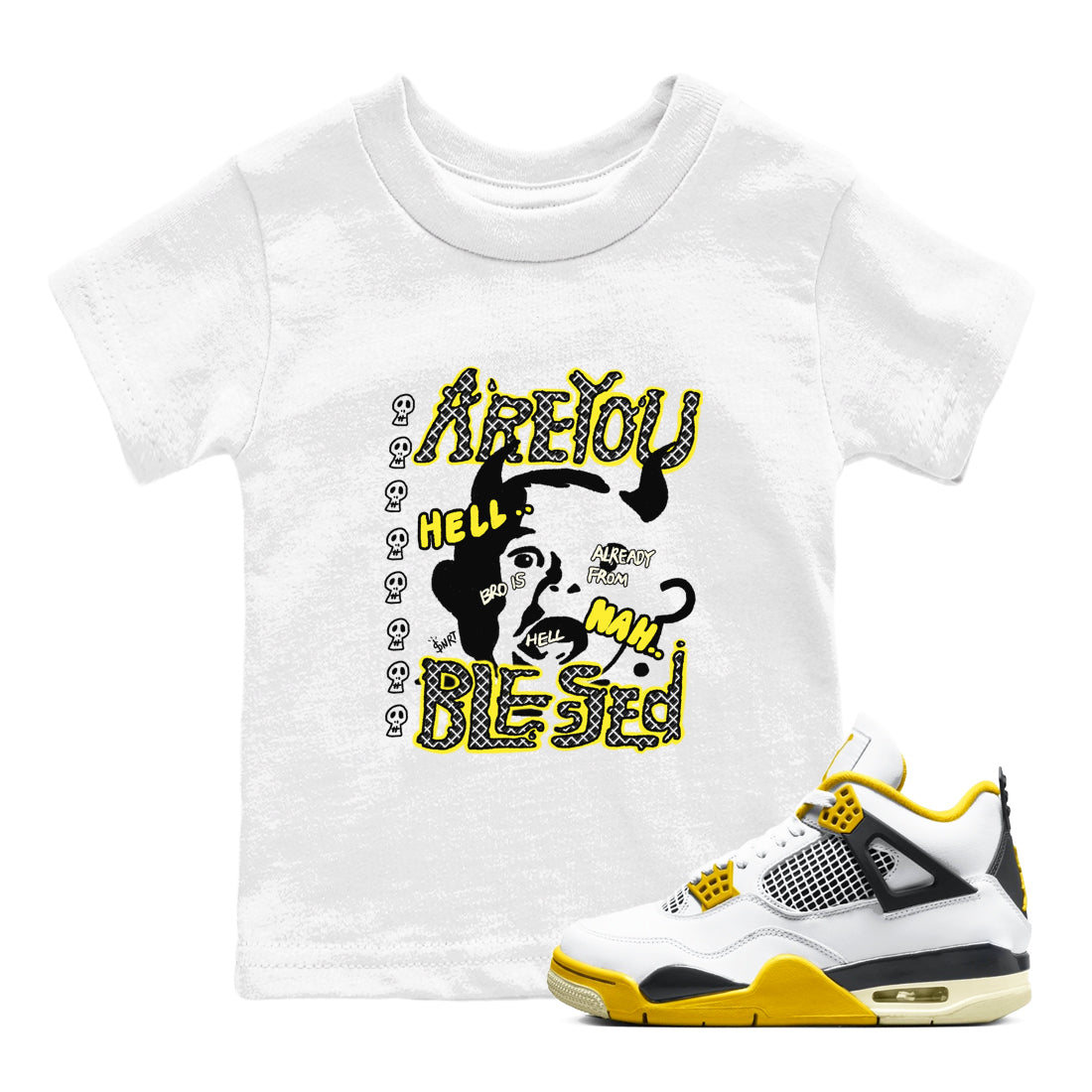 Are You Blessed snkmatch Tees Kids - Air Jordan 4 Vivid Sulfur