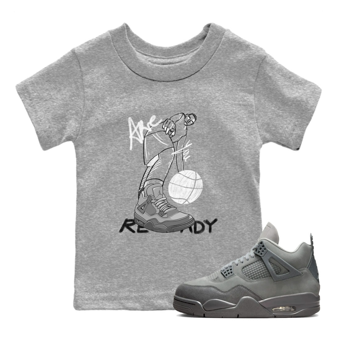 Are You Ready snkmatch Tees Kids - Air Jordan 4 Wet Cement