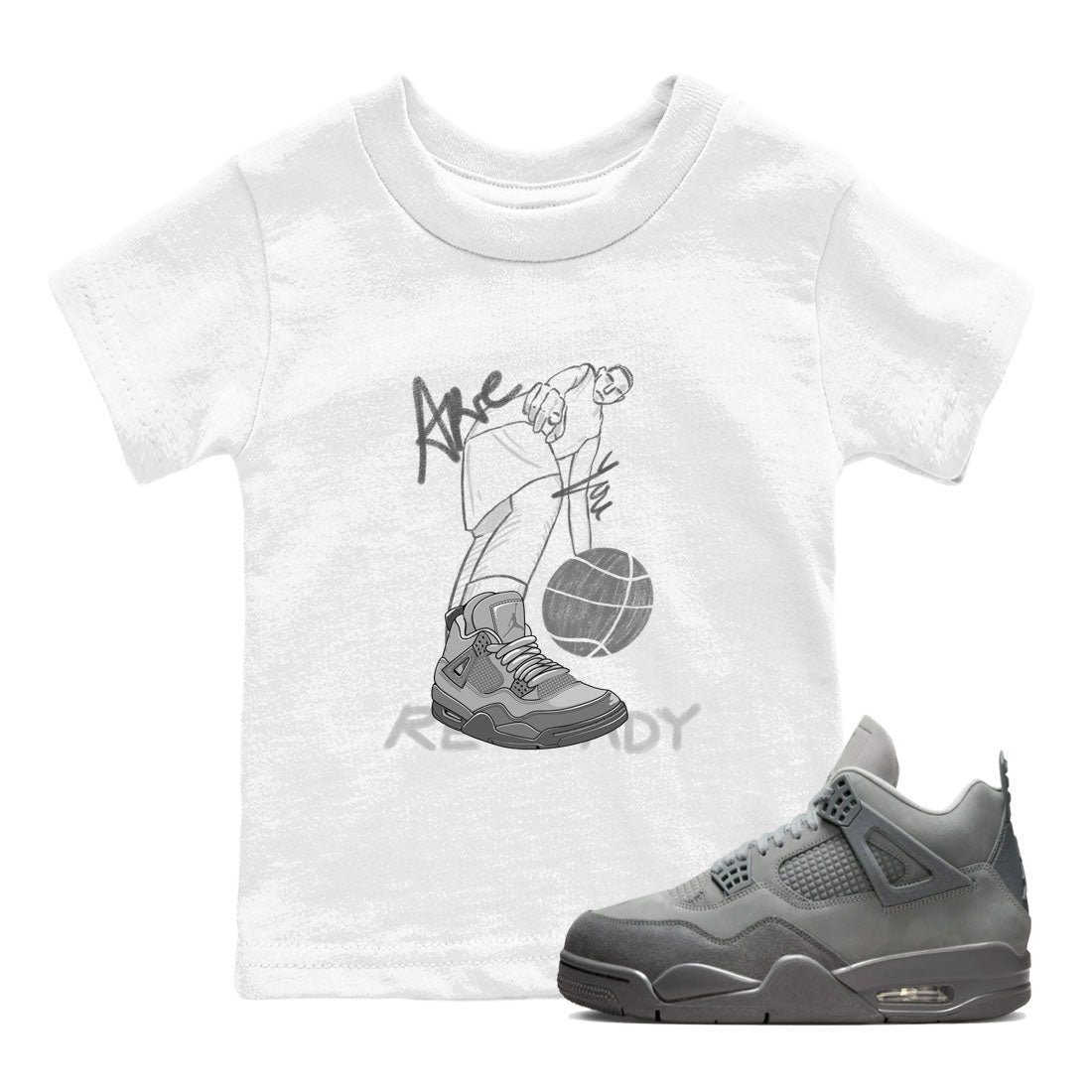 Are You Ready snkmatch Tees Kids - Air Jordan 4 Wet Cement