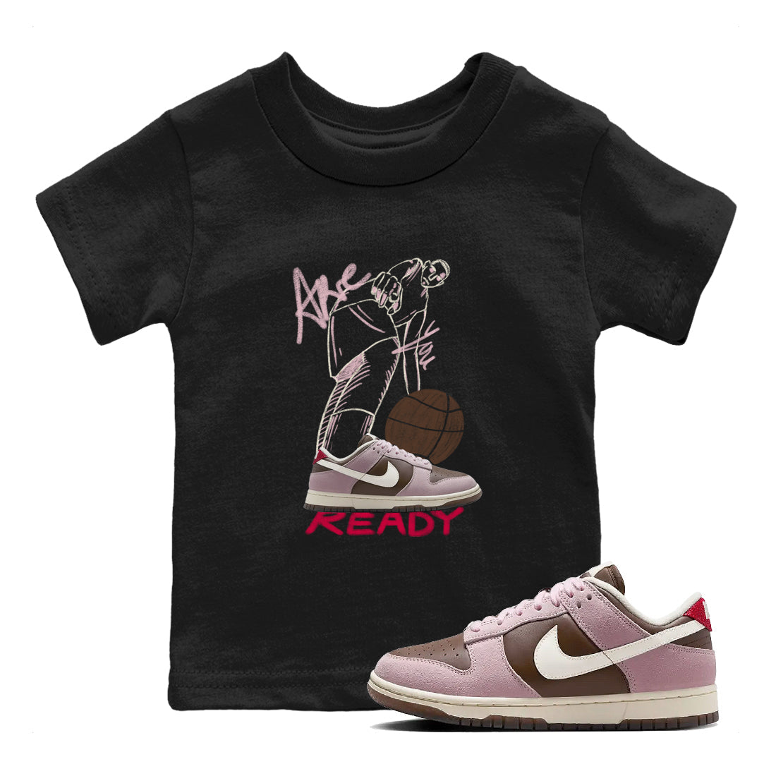 Are You Ready snkmatch Tees Kids - Dunk Cacao Wow And Pink Foam