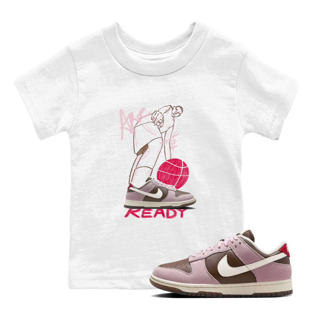 Are You Ready snkmatch Tees Kids - Dunk Cacao Wow And Pink Foam