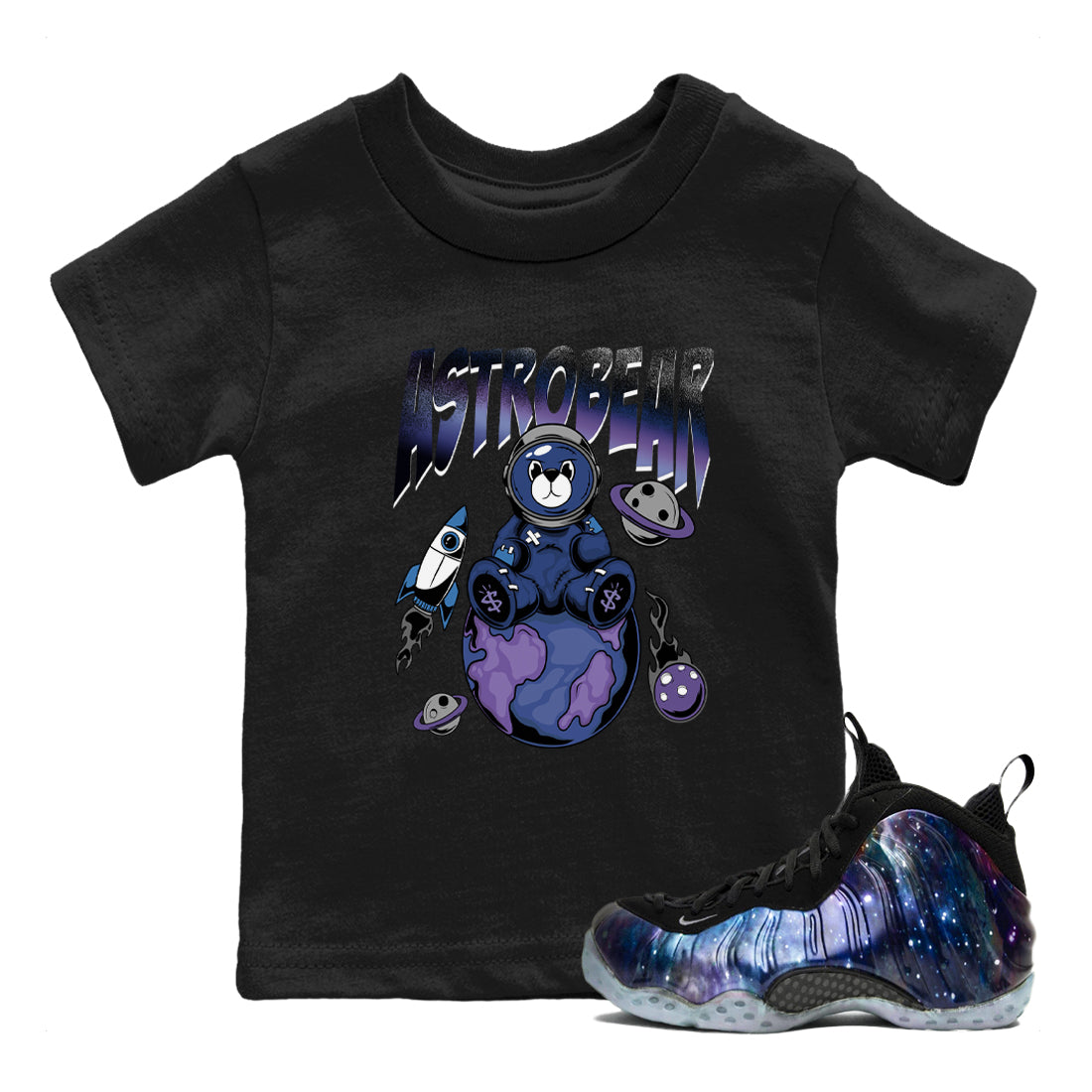 Astrobear snkmatch Tees Kids - Air Foamposite One Galaxy