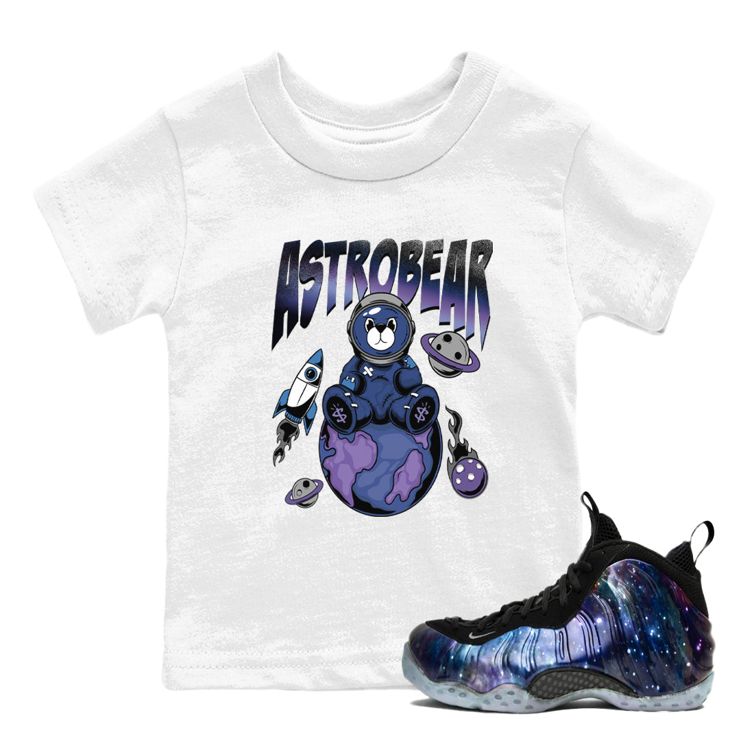 Astrobear snkmatch Tees Kids - Air Foamposite One Galaxy