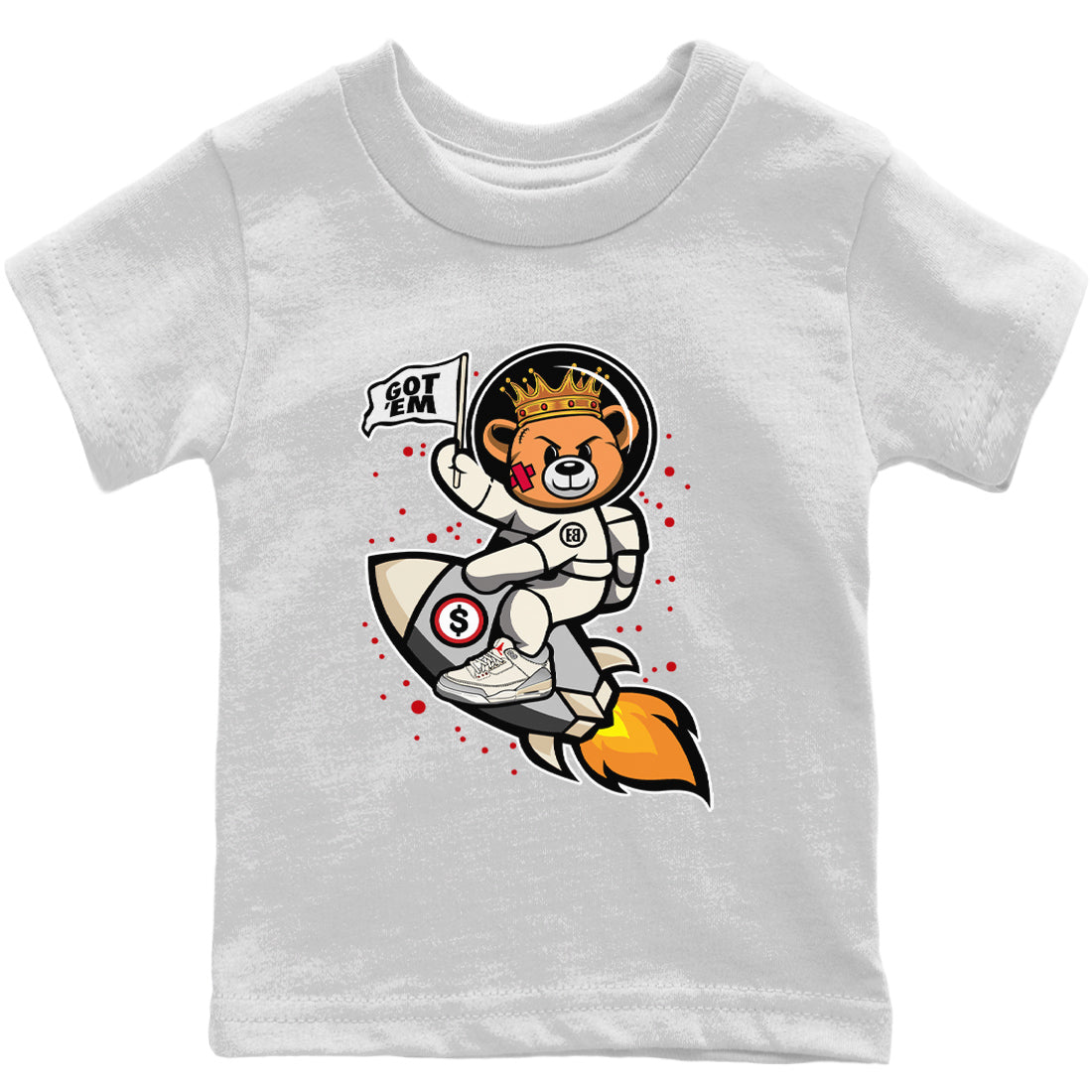 Astronaut Bear Kids Tops - Air Jordan 3 Muslin