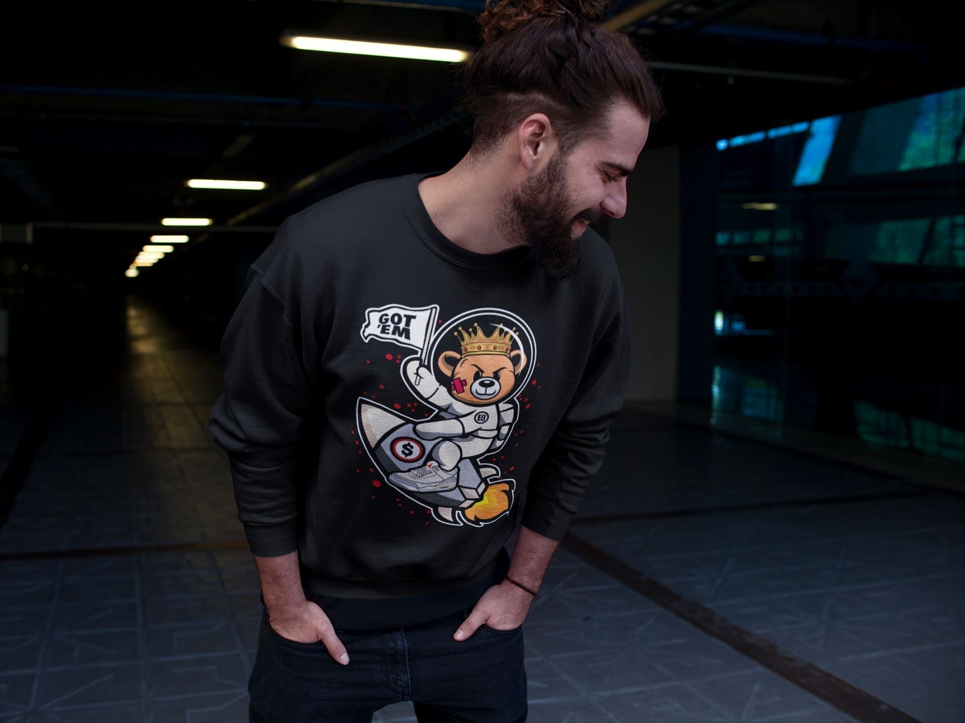 Astronaut Bear Unisex Tops - Air Jordan 3 Muslin