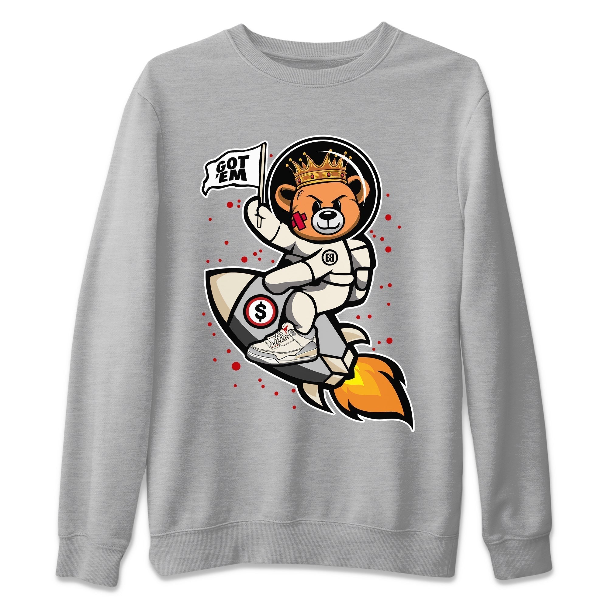 Astronaut Bear Unisex Tops - Air Jordan 3 Muslin