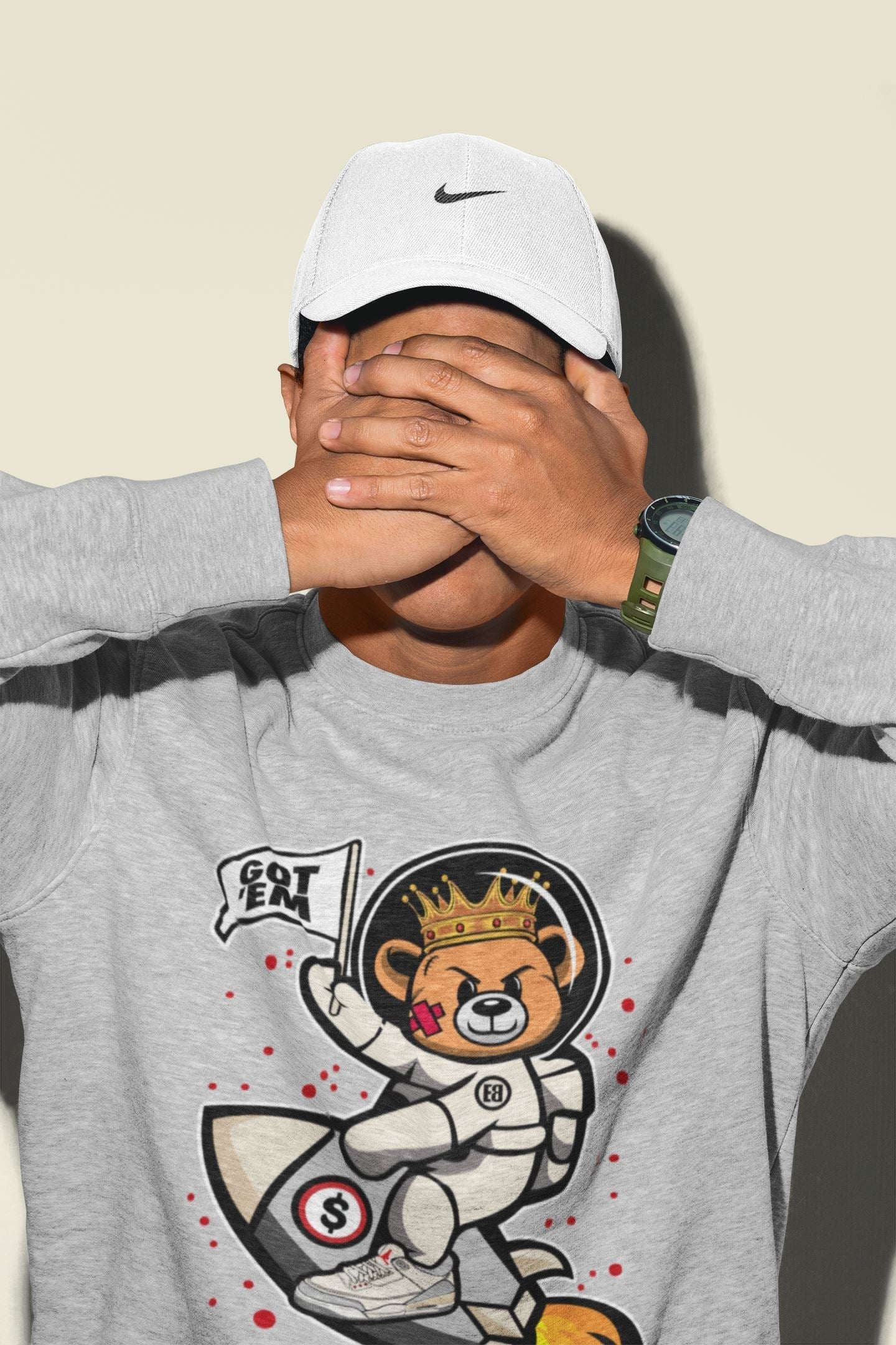 Astronaut Bear Unisex Tops - Air Jordan 3 Muslin