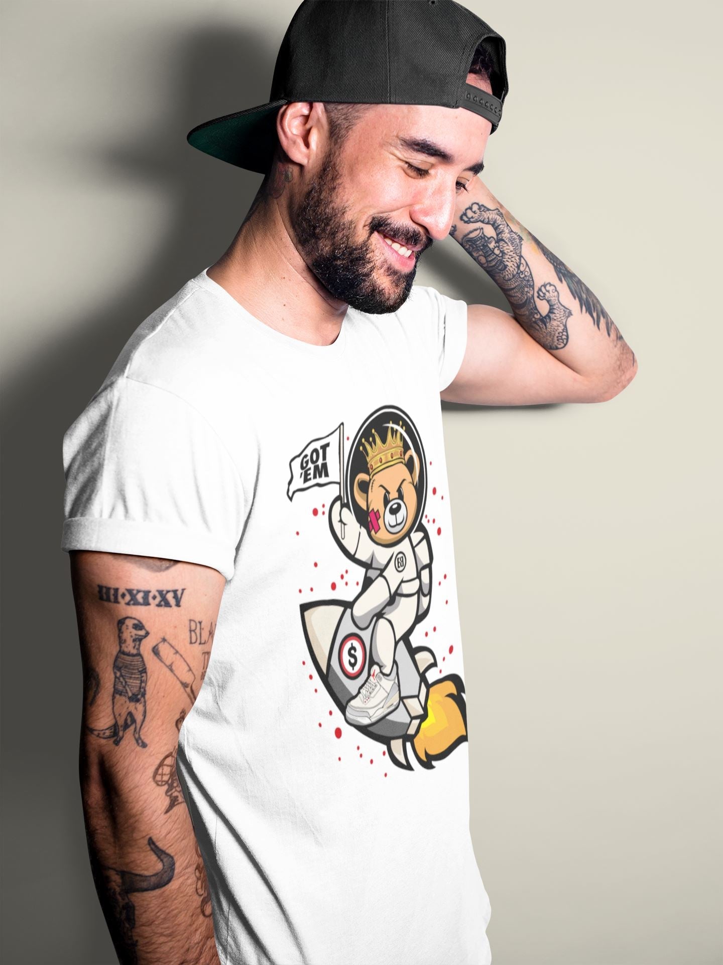 Astronaut Bear Unisex Tops - Air Jordan 3 Muslin