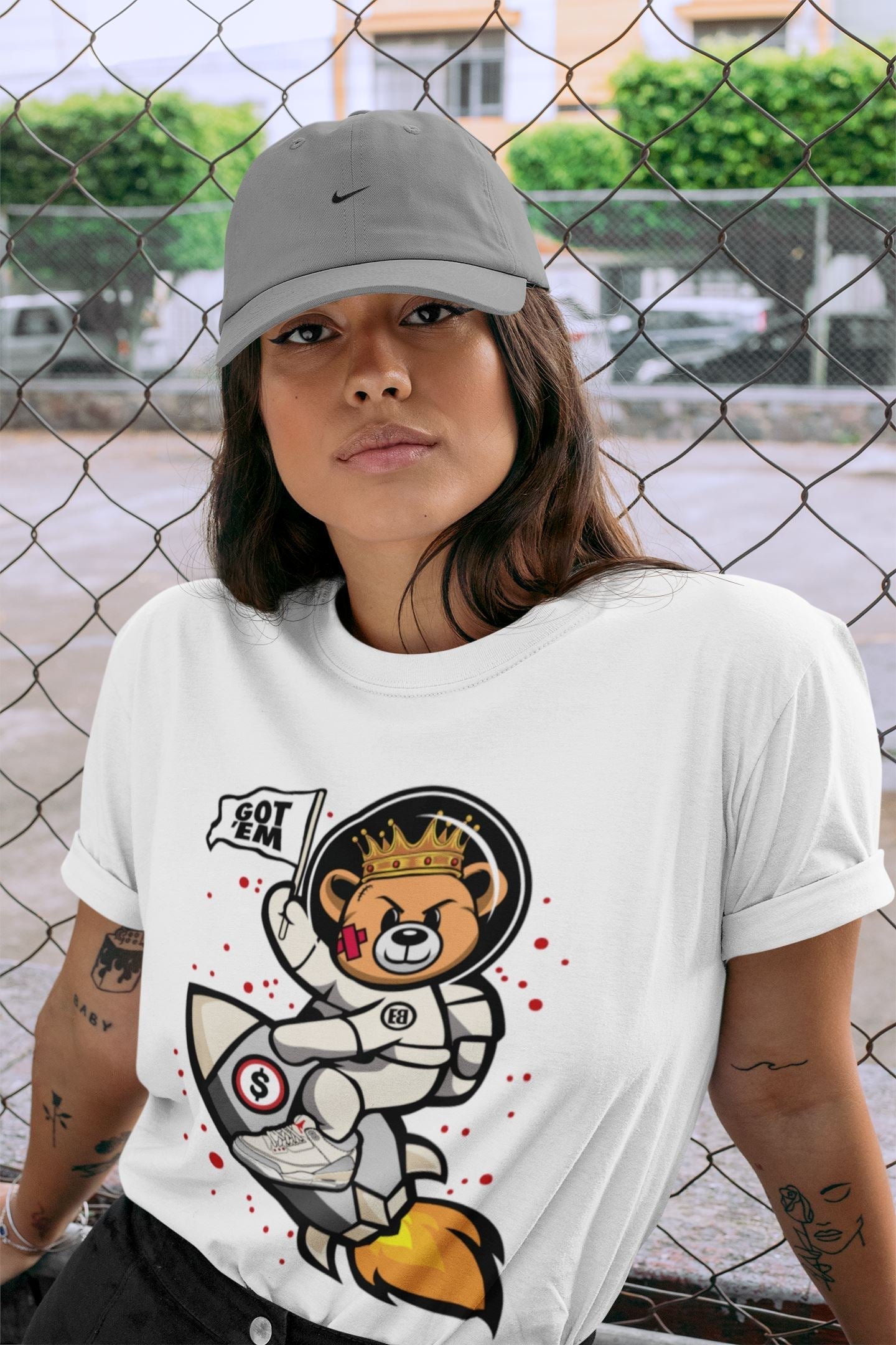 Astronaut Bear Unisex Tops - Air Jordan 3 Muslin