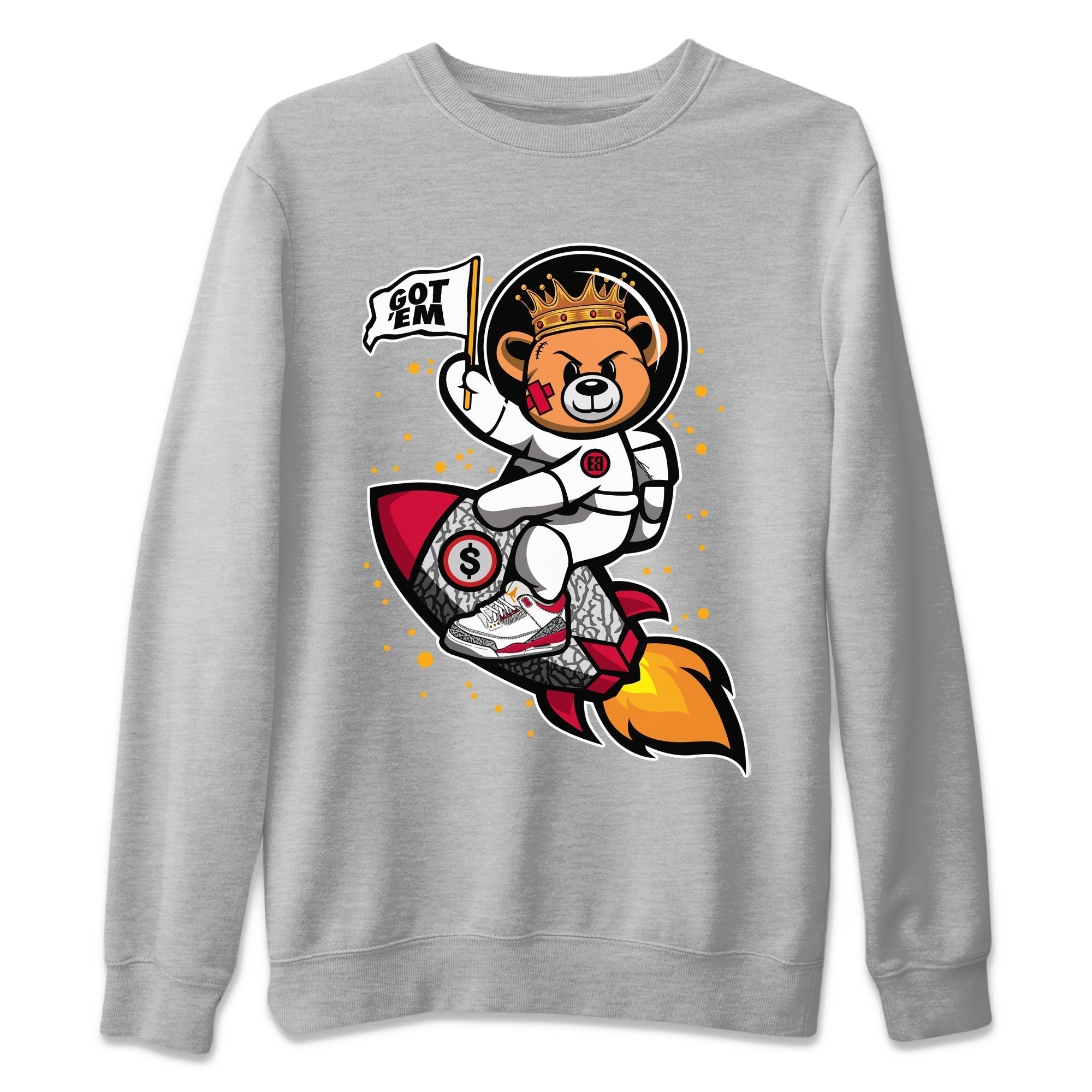 Astronaut Bear Unisex Tops - Air Jordan 3 Cardinal