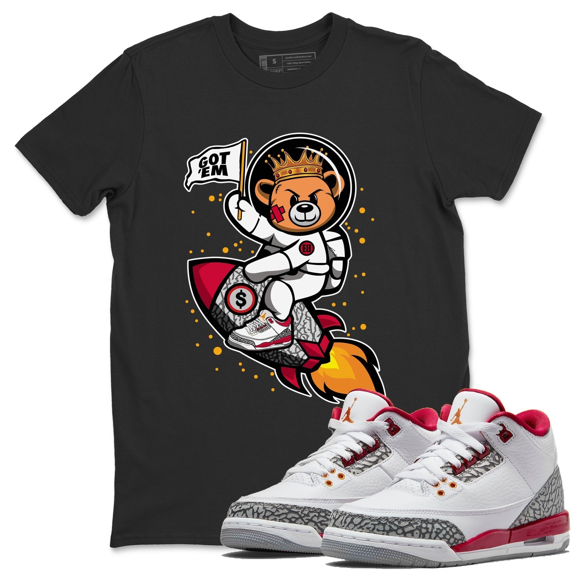 Astronaut Bear Unisex Tops - Air Jordan 3 Cardinal