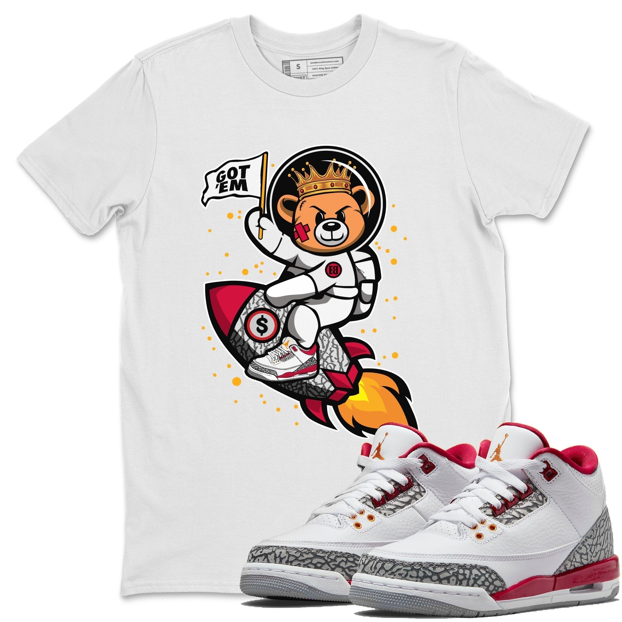 Astronaut Bear Unisex Tops - Air Jordan 3 Cardinal