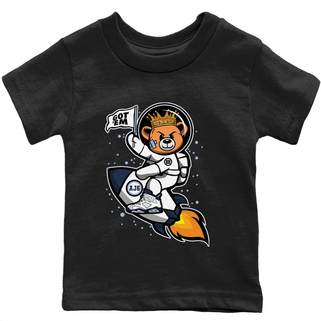 Astronaut Bear Kids Tops - Air Jordan 6 Midnight Navy