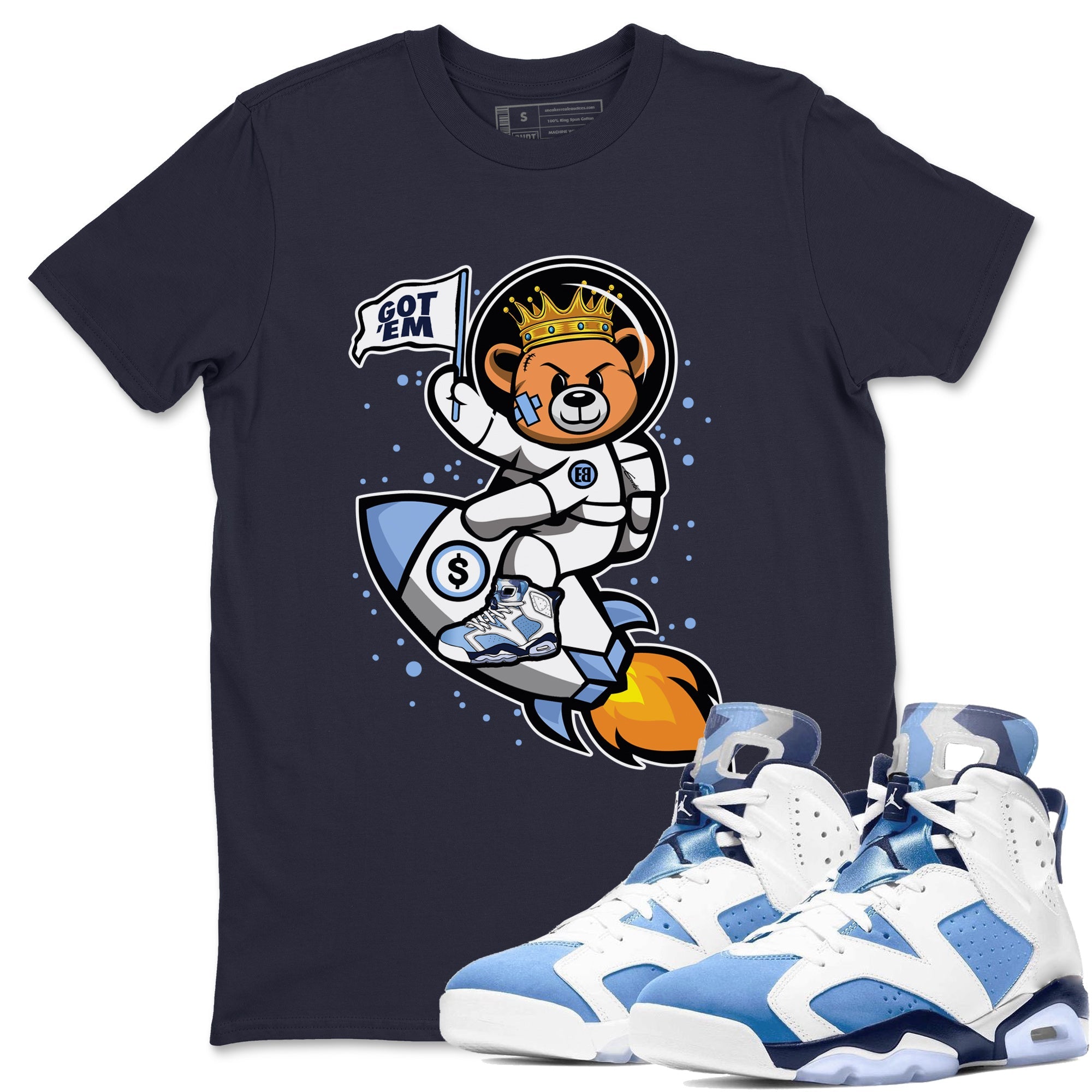 Astronaut Bear Unisex Tops - Air Jordan 6 UNC