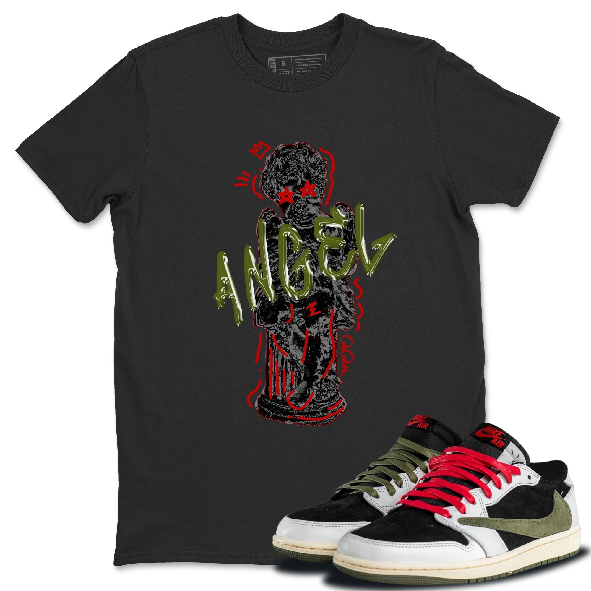 Baby Angel Unisex Tops - Air Jordan 1 Travis Scott Olive
