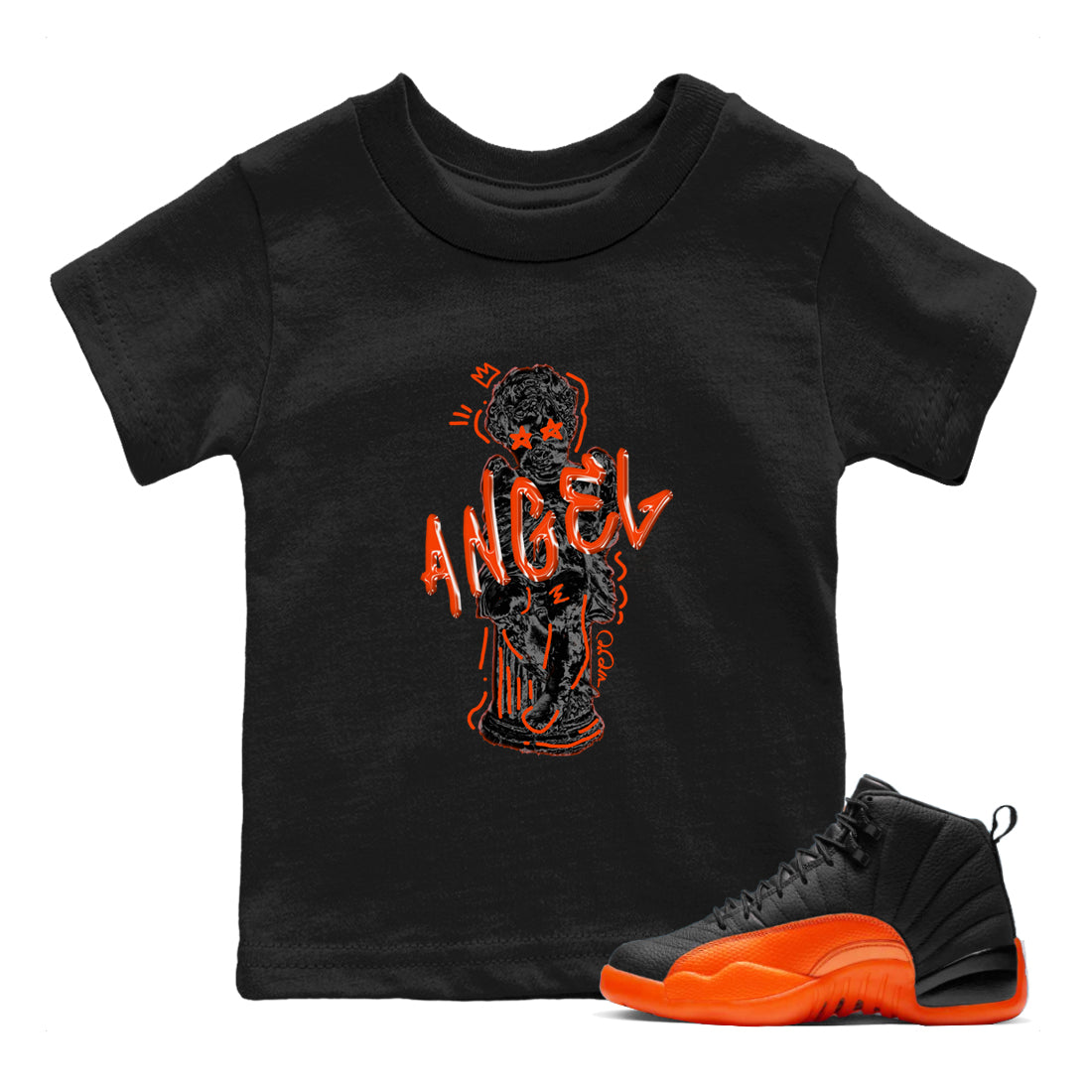 Baby Angel Kids Tops - Air Jordan 12 Brilliant Orange